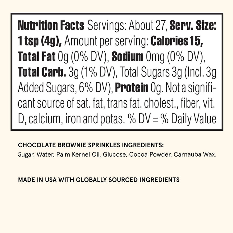 Chocolate Crunchy Jimmies Brownie Flavored 1 Pack
