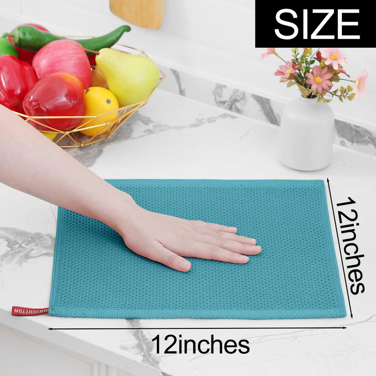 100% Cotton Waffle Weave Kitchen Dish Cloths 8 (8 Count)