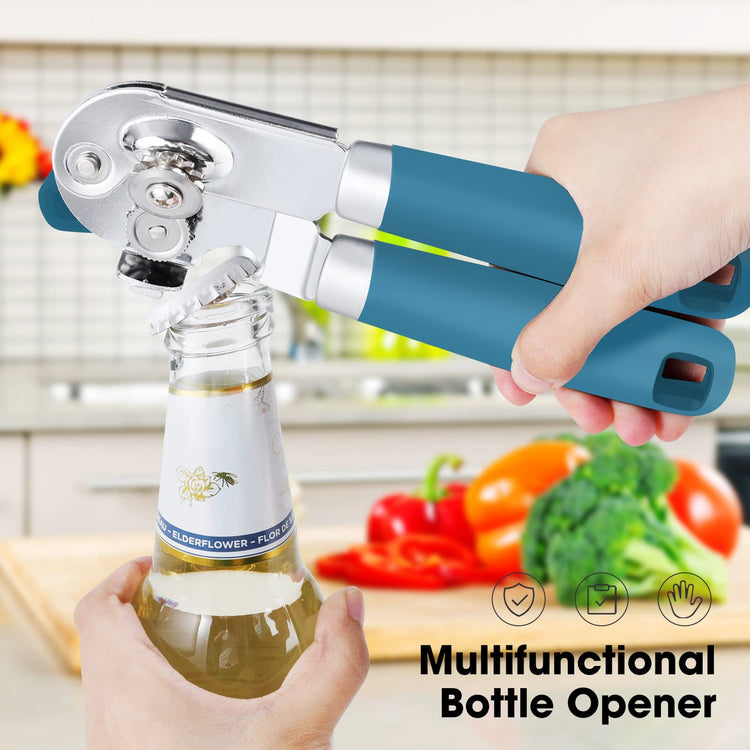 Heavy Duty Hand Can Opener Manual with Magnet Lid Remover