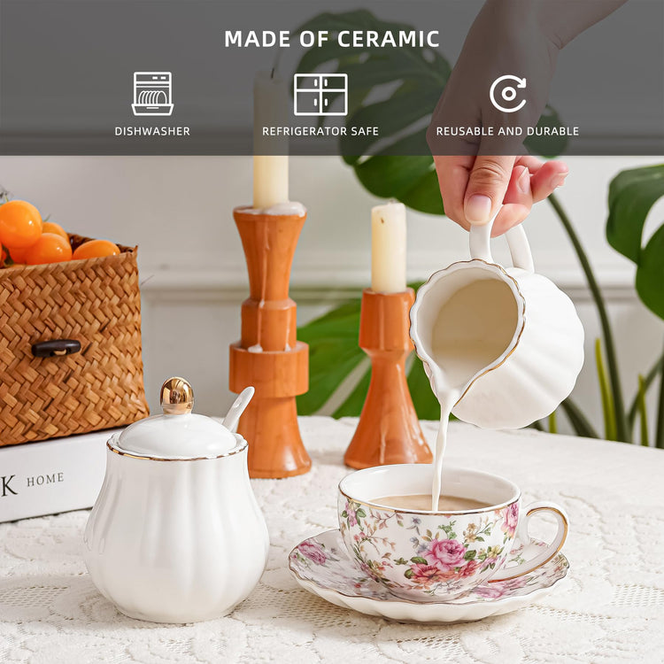 Ceramic Sugar and Creamer Set