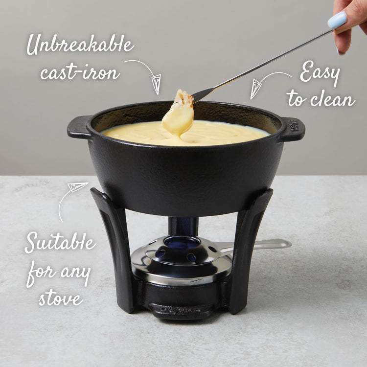 Round Cast Iron Fondue Pot Party Pro