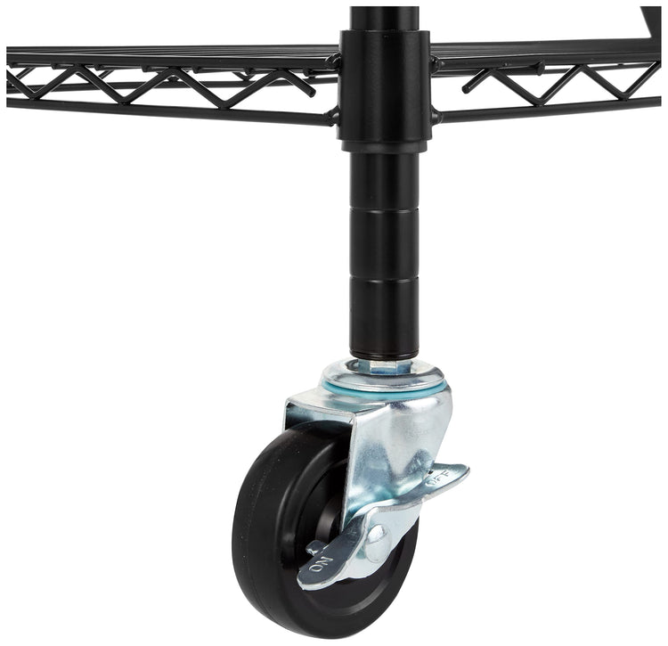 5 Shelf Heavy Duty Garage Shelving Storage Rack with 4" Wheel Casters