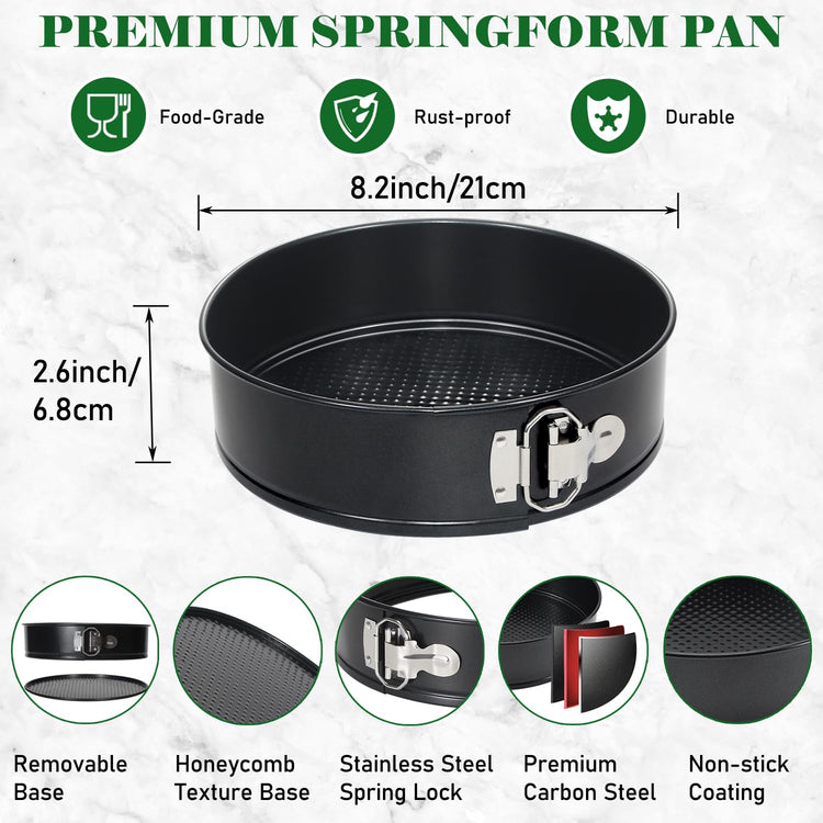 8 Inch Non stick Springform Pan with 50 Pcs Parchment Paper Cheesecake Pan with Removable Bottom Baking Mold Round Leakproof