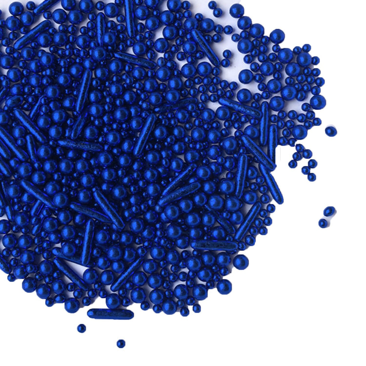 Sprinkles Blue Pearl Sugar Candy Mix Size Baking Cake Decorations Cupcake Toppers Celebrations Shaker Jar Wedding Shower Party (4.2 Ounce)