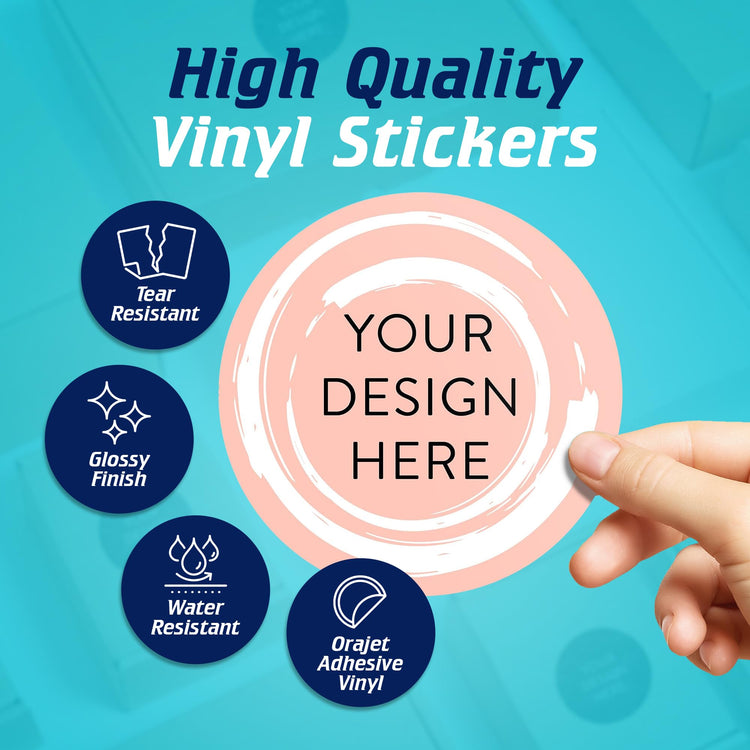 100 Custom Vinyl Stickers (100 Count)