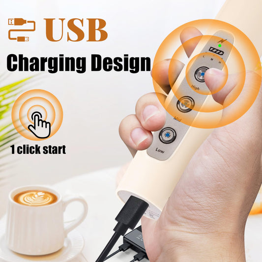 Beige Milk Frother Wand for Coffee