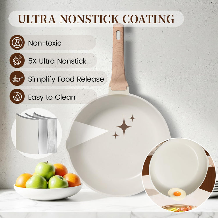 16Pcs Ceramic Pots and Pans Set Non Stick
