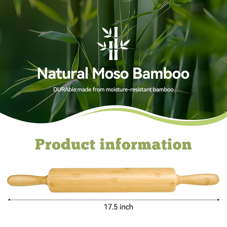 17.5 inch Wooden Rolling Pin for Baking