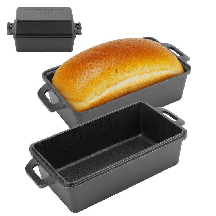 9×5 Inch Cast Iron Loaf Pan with Lid