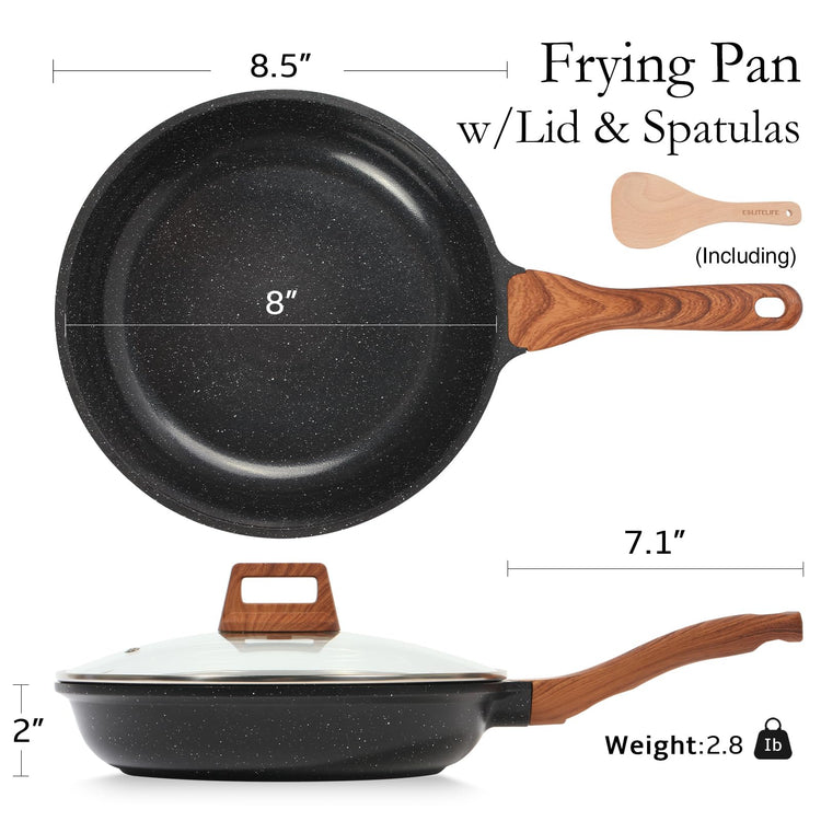 Nonstick Ceramic Frying Pan Skillet with Lid