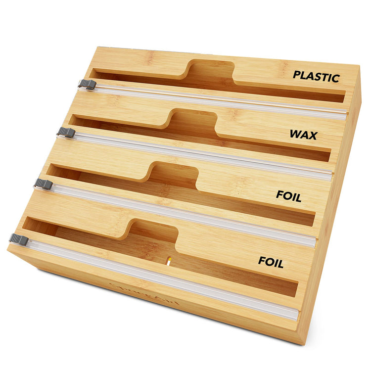 WrapNeat 4 in 1 Wrap Dispenser with Cutter and Labels