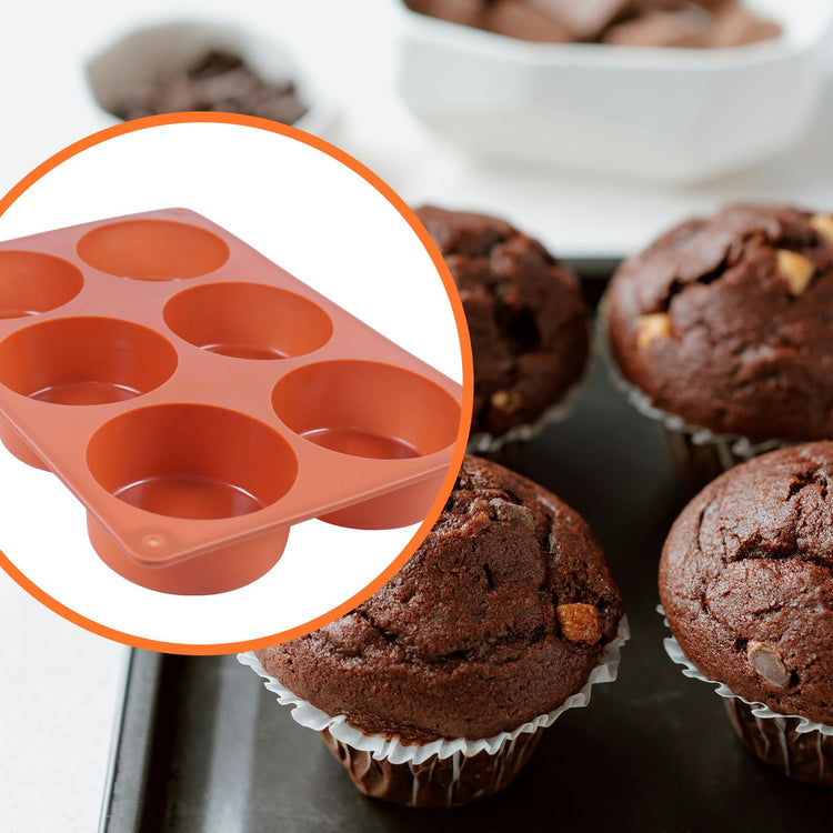 Muffin Pan 6 Cup Silicone Cake Moulds for Baking