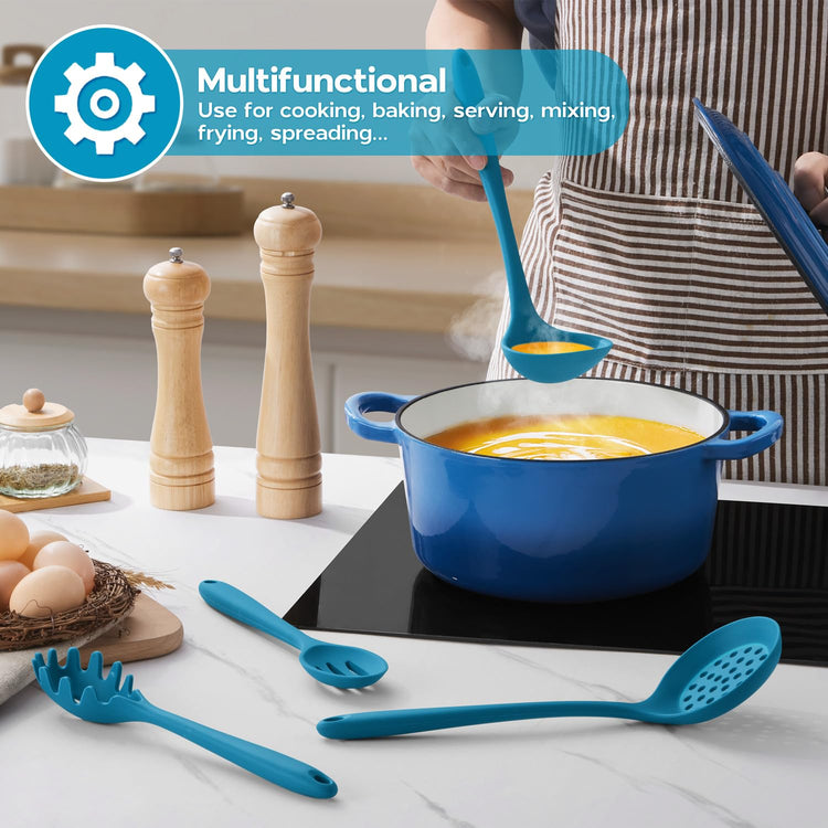 Silicone Cooking Kitchen Utensils Set of 6 (6 Count)