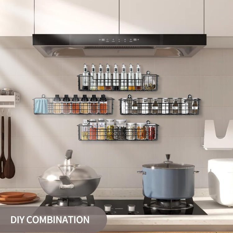 Spice Rack Organizer Wall Mount (4 Count)