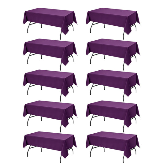 10 Pack Purple Tablecloths for Rectangle Tables
