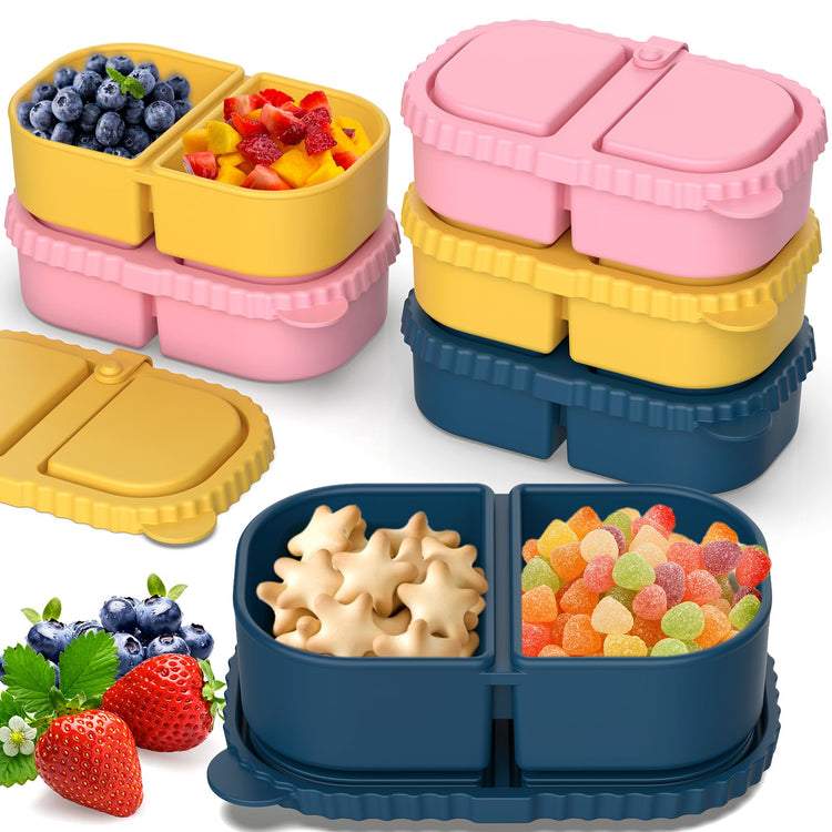 6 Pack Silicone Snack Containers with Lids