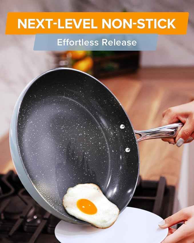 Nuwave Lux 13-Piece Premium Cookware Collection, Healthy G10 Duralon Blue Ceramic Nonstick, Ultra Durable, PFAS-Free, Lightweight & Works on All Cooktops