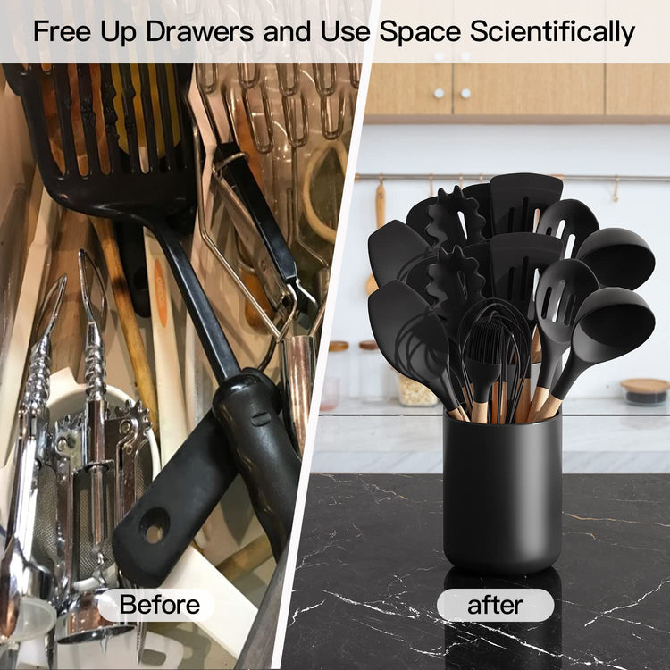 Black Kitchen Utensil Holder for Countertop