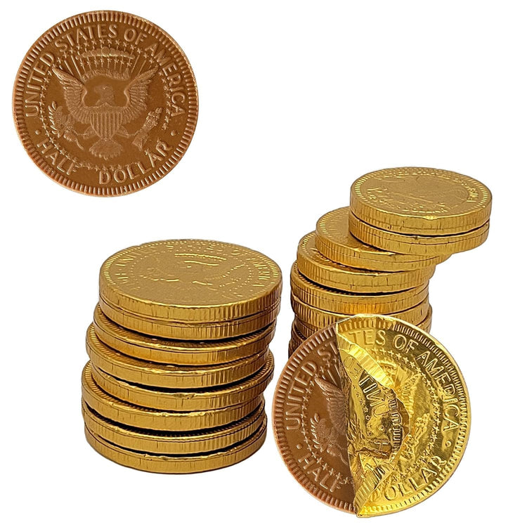 Gold Half Dollar Milk Chocolate Coins Gelt (160 Ounce)