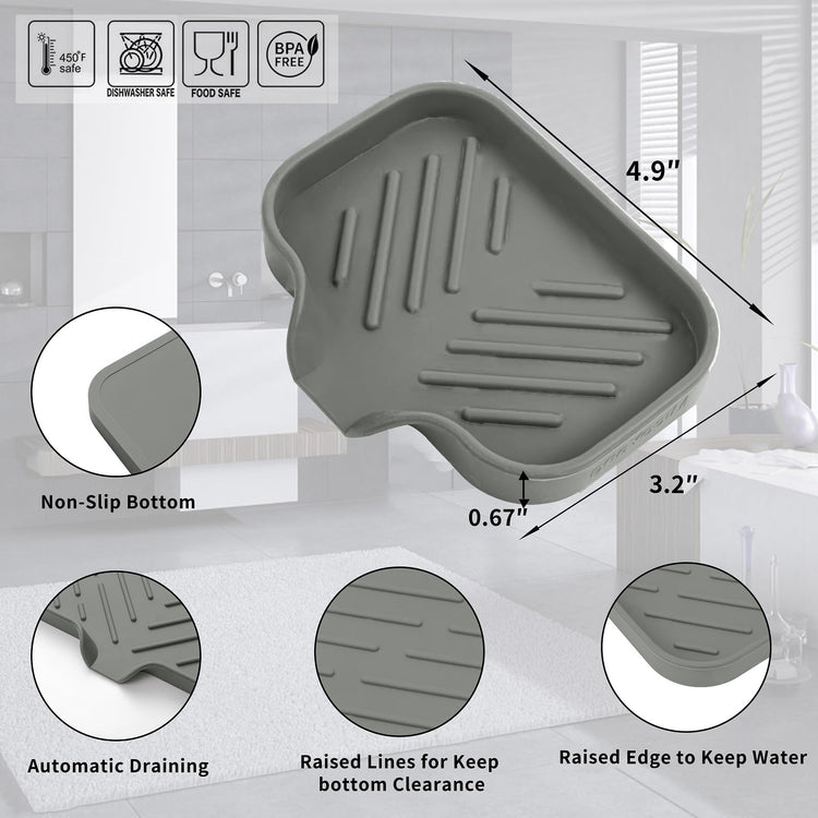 Silicone Soap Dish with Drain Spout
