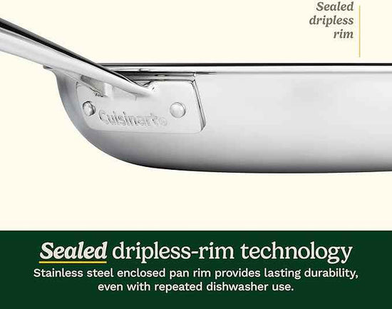 Cuisinart FusionElite+ Hybrid Nonstick Tri-Ply Stainless Steel Skillet, 8″ Skillet Frying Pan with PURELYSEAR Ceramic Nonstick Technology, Scratch Proof, Cool Grip Handles, Dishwasher Safe