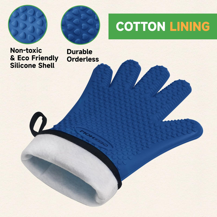 BBQ Gloves Heat Resistant Oven Mitts (2 Count)