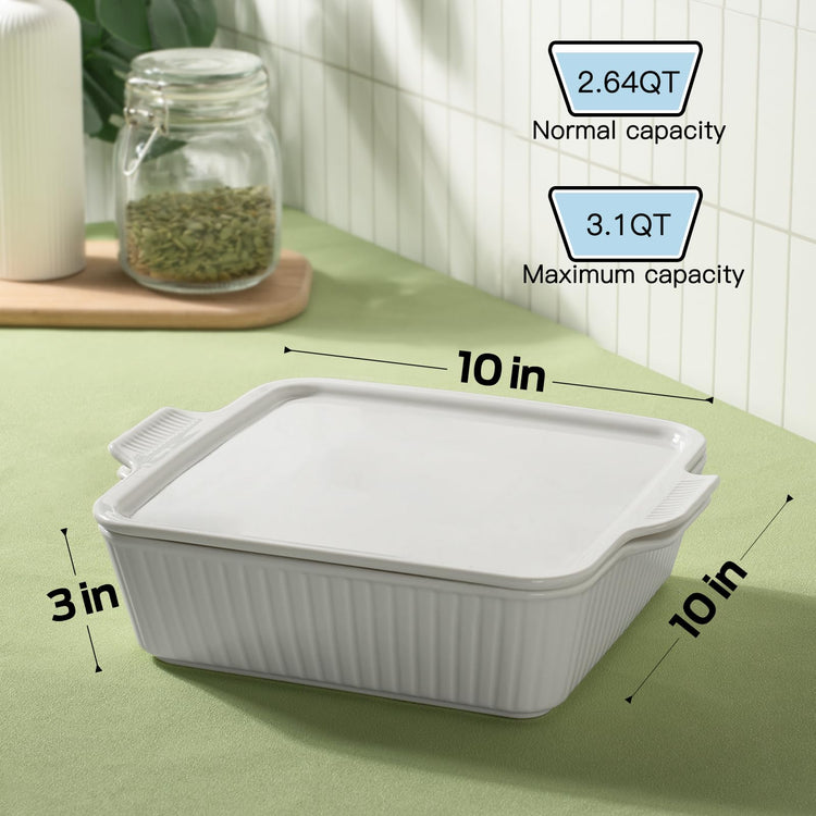 10" Square Casserole Dish with Lid
