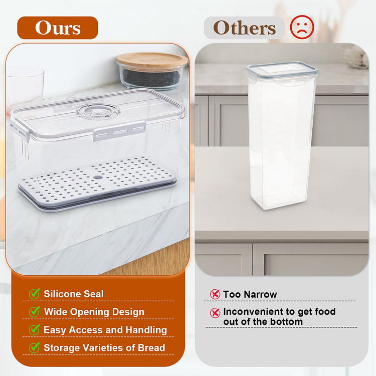 Bread Box for Homemade Bread Boxes for Kitchen Counter Airtight