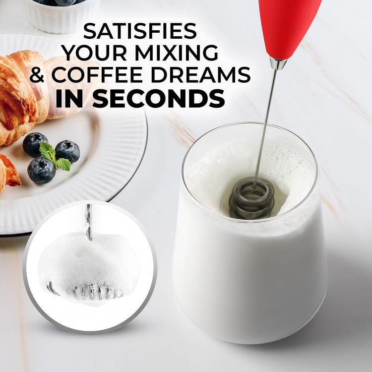 Powerful Milk Frother Wand With Duracell Batteries