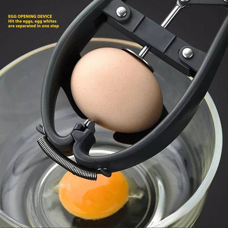 Egg Cracker Automatic Stainless Steel Egg Opener Eggshell Cutter Tool Egg Yolk White Separator Egg Cracking Tool for Baking Cake