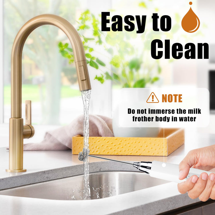 White Milk Frother Wand for Coffee