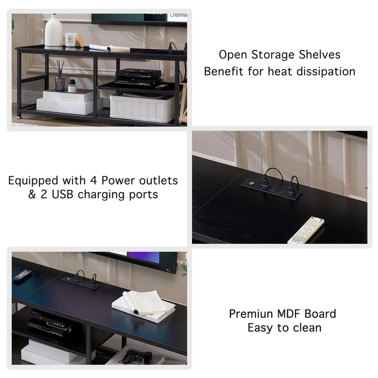 TV Stand with Power Outlets for Televisions up to 80Inch