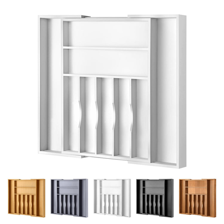 Large Premium Bamboo Silverware Organizer