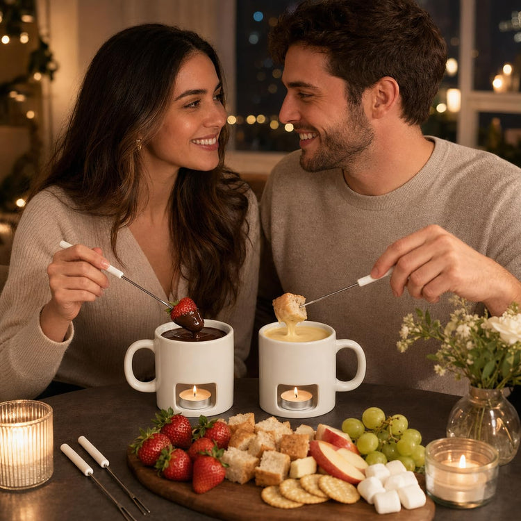 2 Pack Ceramic Fondue Cheese Mugs (2 Count)