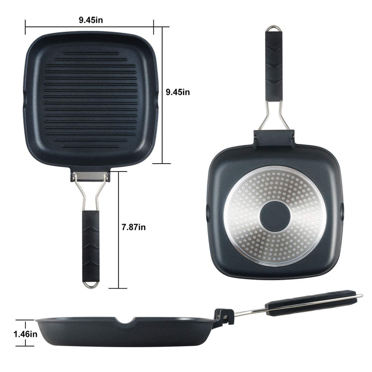 Grill Pan with Folding Handle