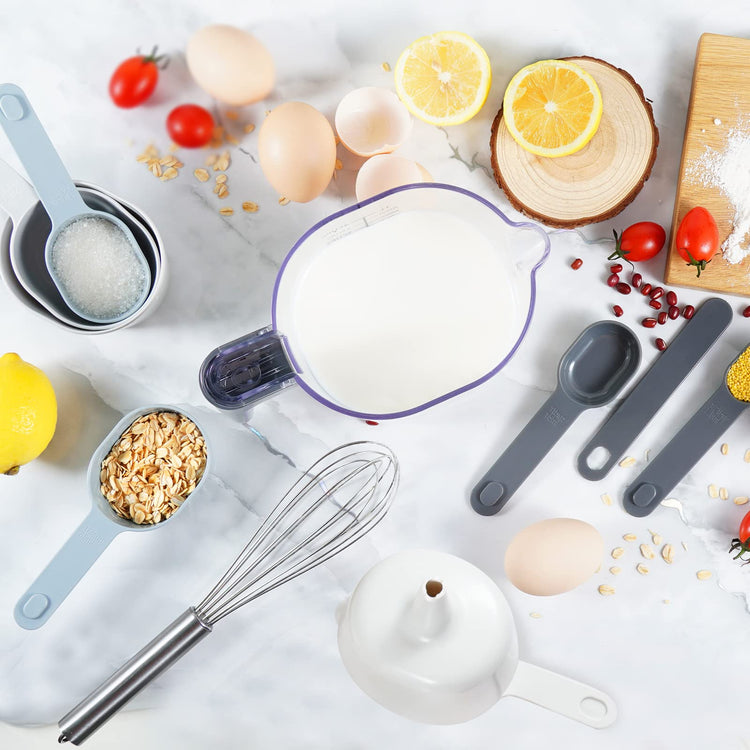 11 Pc Stackable Measuring Cups & Spoons Set with Lids