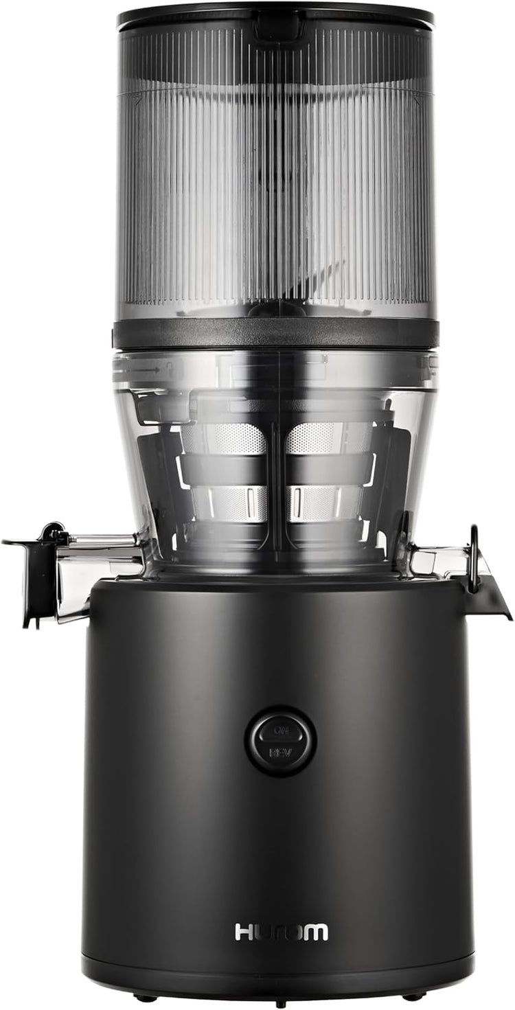 Hurom H320 Cold Press Juicer Machine, Easy to Clean Masticating Slow Juicer, Coarse Strainers, Self-Feeding, Hands Free, Family Size, Quiet Motor, Easy Assembly (Black)