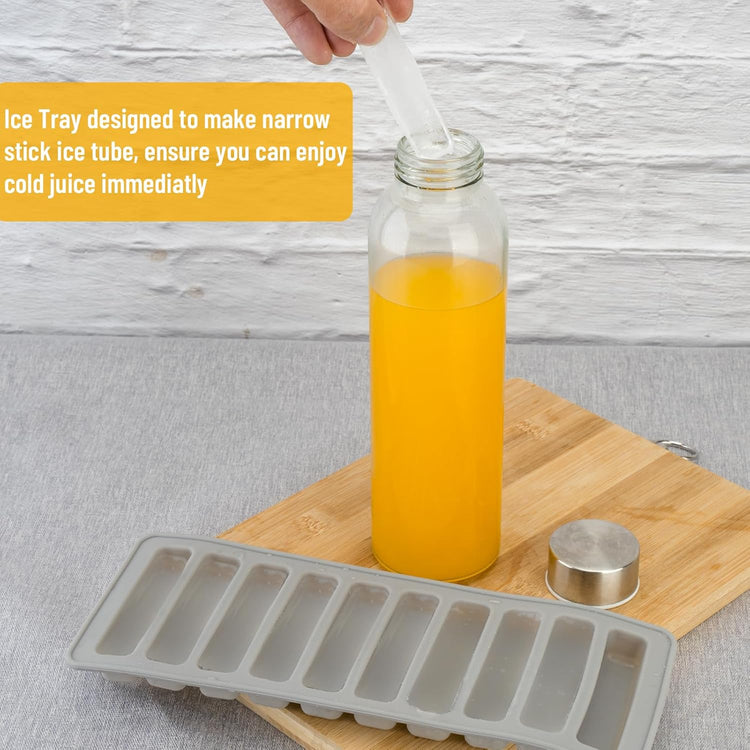 Zukro Glass Water Bottles with Lids 18 oz, 12 Pack Reusable Juice Bottles With Stainless Steel Airtight Cap for Juicing, Leak Proof Clear Drinking Jar Beverage storage container for Fridge, BPA Free