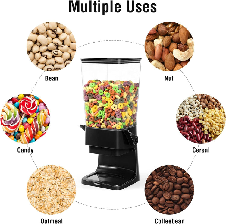 Cereal Dispenser Countertop Large Cereal Containers Storage Black