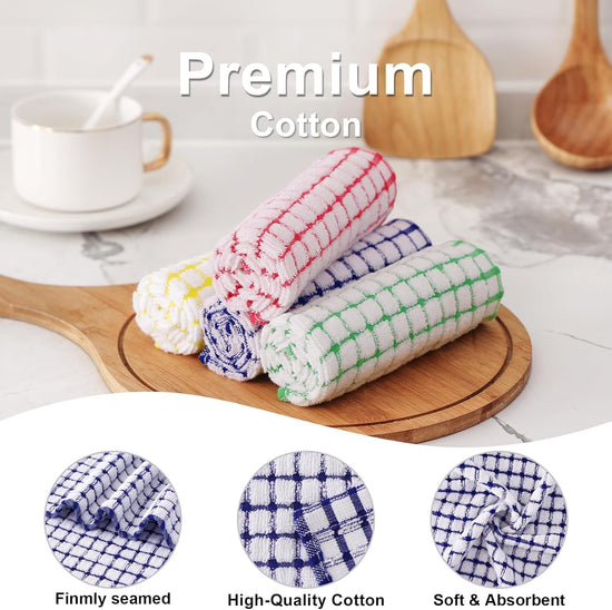 Kitinjoy Cotton 6 Pack Terry Kitchen Towels, 16 x 25 Inches Super Soft and Absorbent Dish Towels, Quick Drying Hand Towels for Kitchen Drying, Blue - Nestoria
