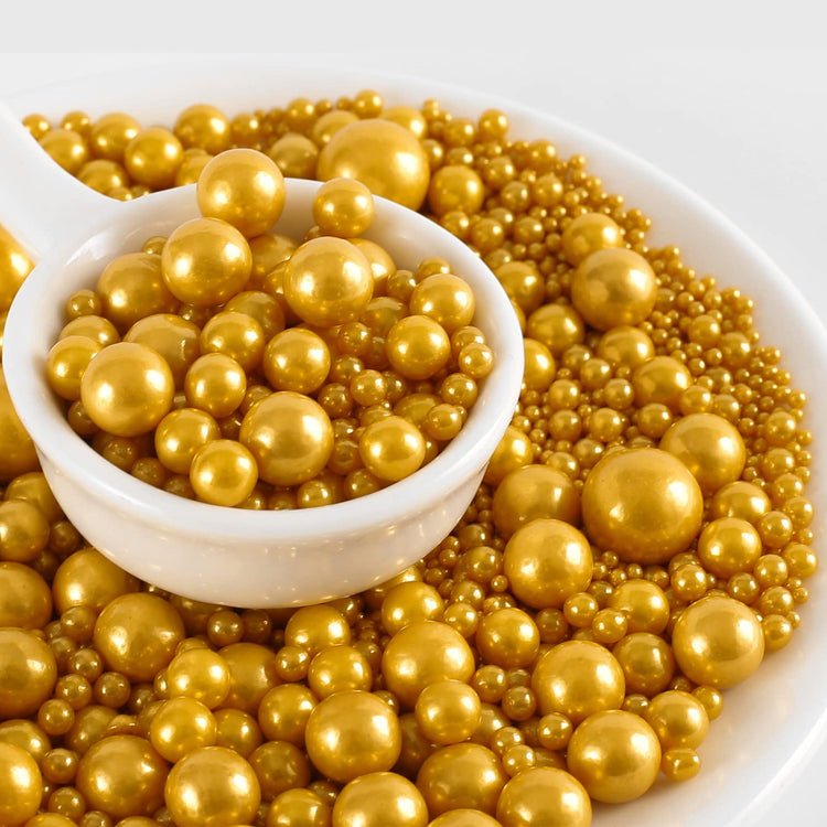 Gold Pearl Sugar Sprinkles (4.58 Ounce)
