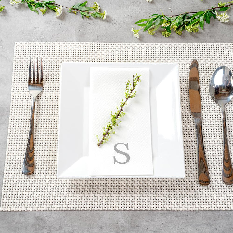 Silver S White Linen Feel Guest Towel Napkin (2000 Count)