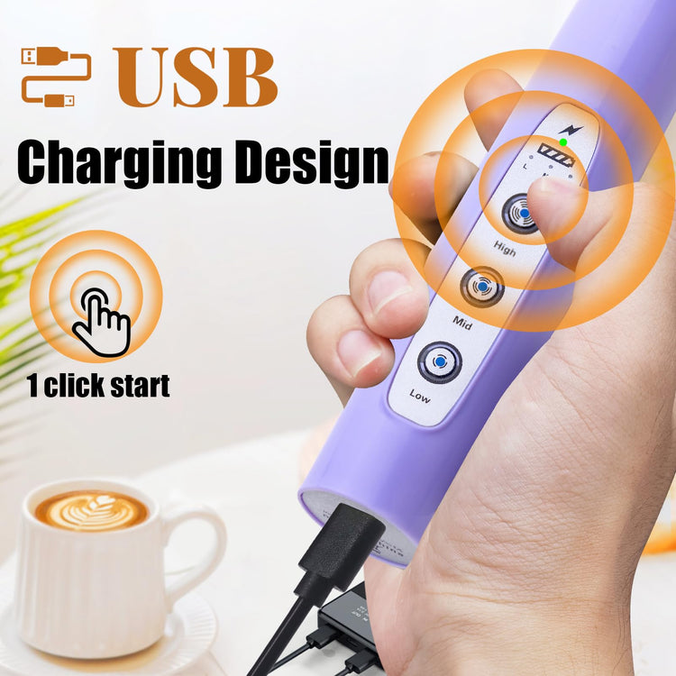 Light Purple Milk Frother Wand for Coffee