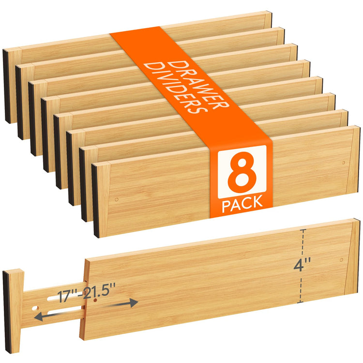 4" High Dresser Drawer Dividers (8 Count)