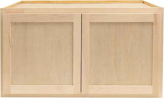 Quicklock RTA (Ready-to-Assemble) 42" Tall Wall Kitchen Cabinets - Shaker Style | 100% Hardwood | Made in America | Soft Close Hardware (Raw Maple, 24" D x 36" W x 24" H)