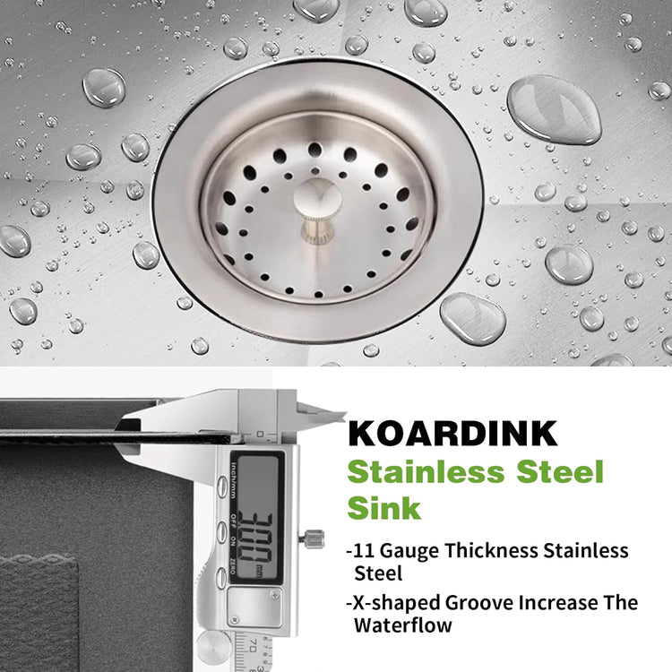 25x22 Inch Stainless Steel Kitchen Sink - Drop In Single Bowl Topmount Modern Kitchen And Bar Sink With Silicon Mat,Drain Strainer Set Compatibility With Various Kitchen&Bar Style