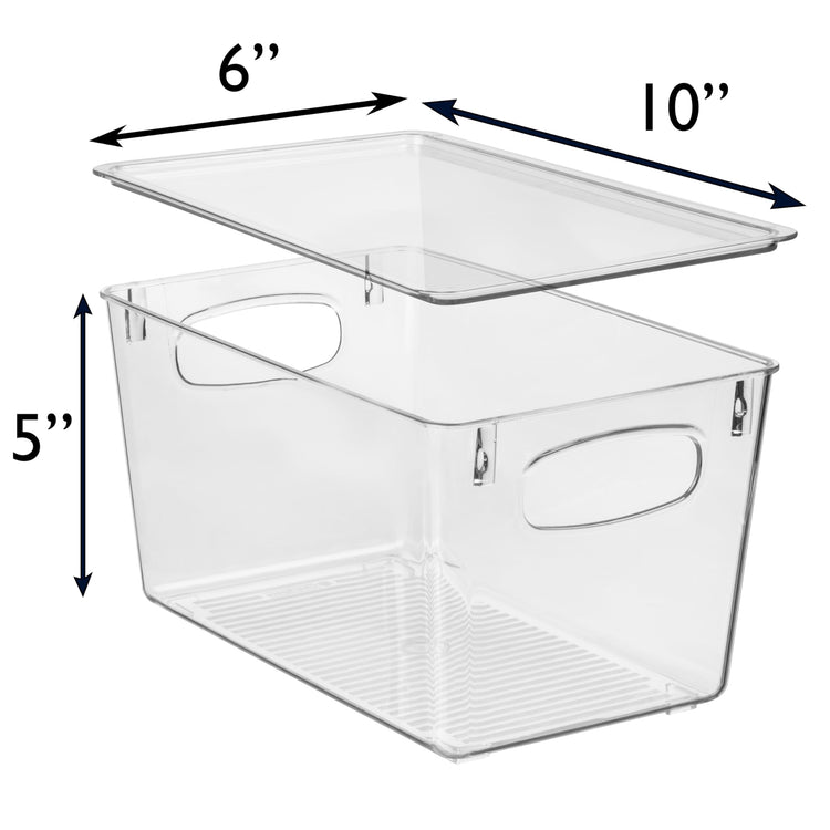 Pantry Storage Bins with Lids for Kitchen & Fridge (8 Count)