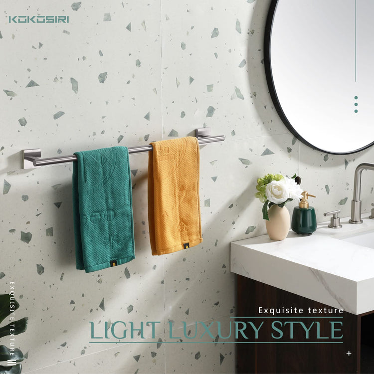 Towel Holder Bathroom Accessories Towel Bar for Bath Kitchen Necklace Holder 24 Inch Brushed Nickel Stainless Steel B4005BR