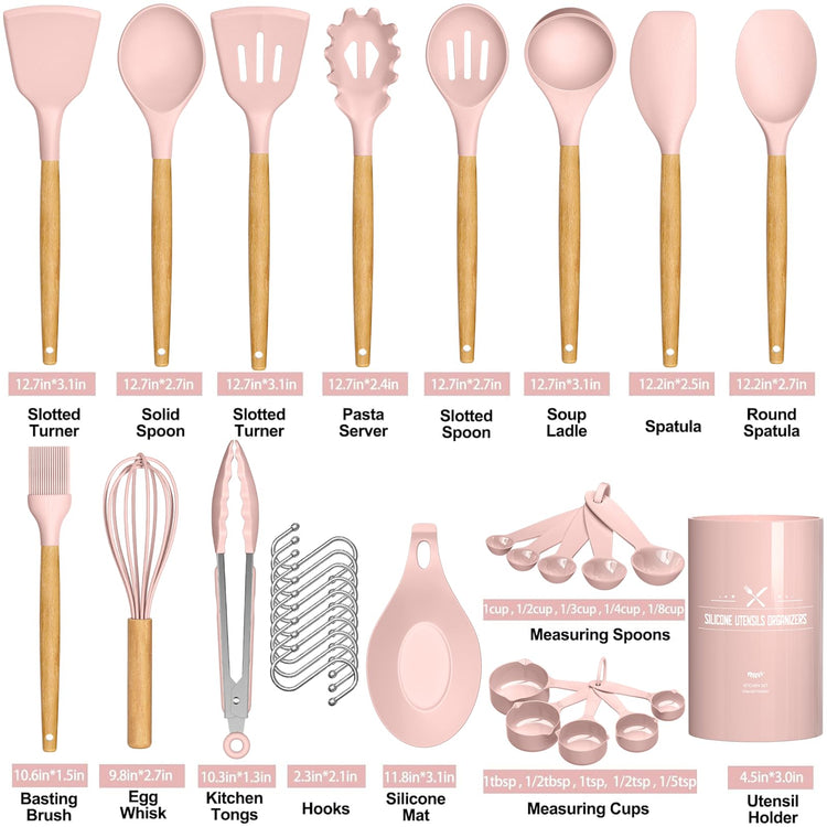 Silicone Kitchen Utensils Set (33 Count)
