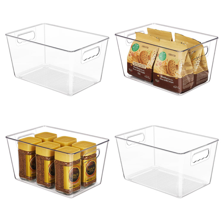 Clear Plastic Storage Organizer Bins (4 Count)